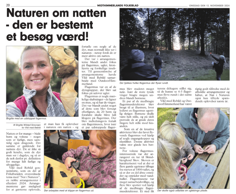 Artikel om Nat i Naturen i Midthimmerlands Folkeblad 13. nov. 2024