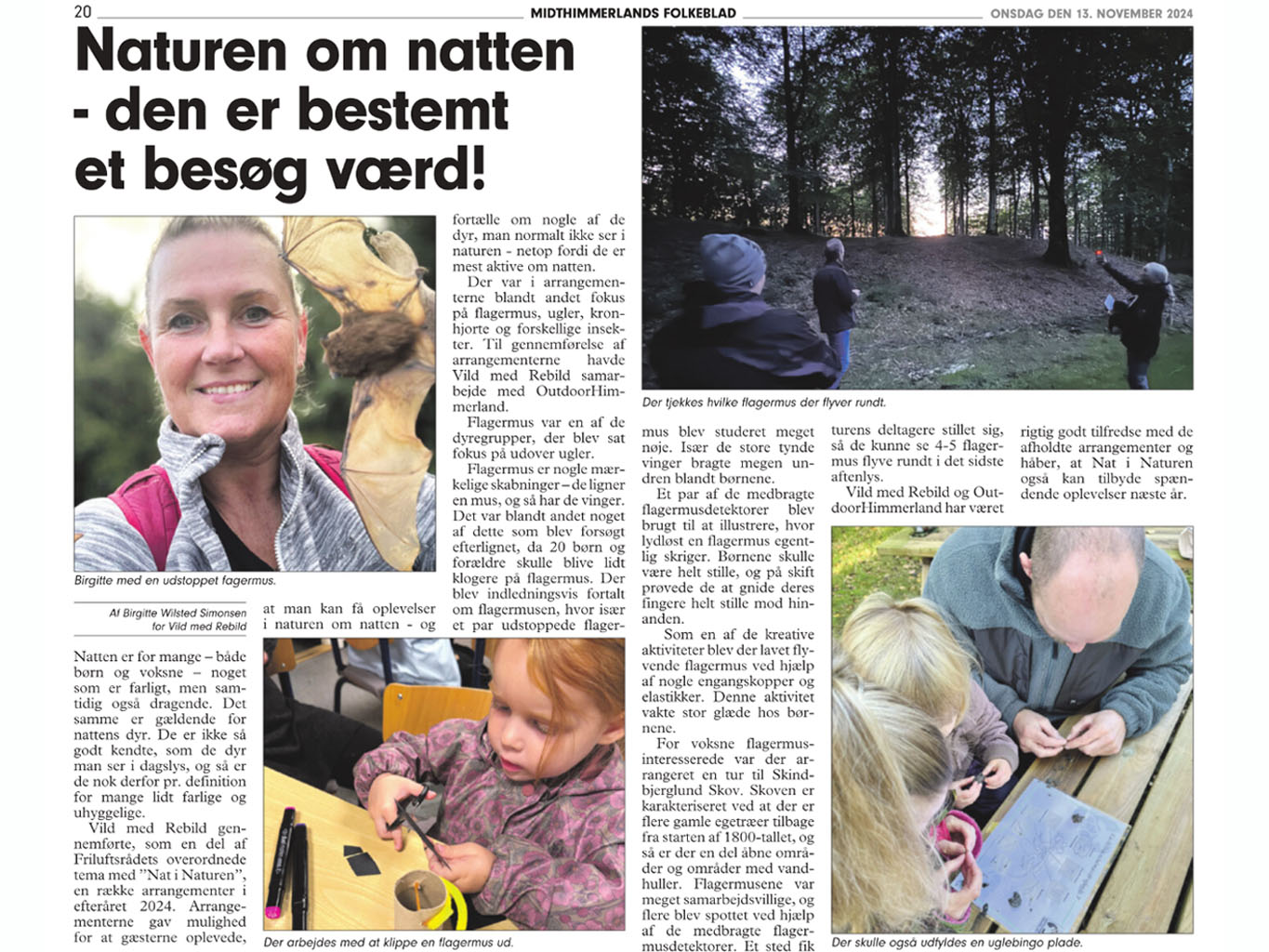 Artikel om Nat i Naturen i Midthimmerlands Folkeblad 13. nov. 2024