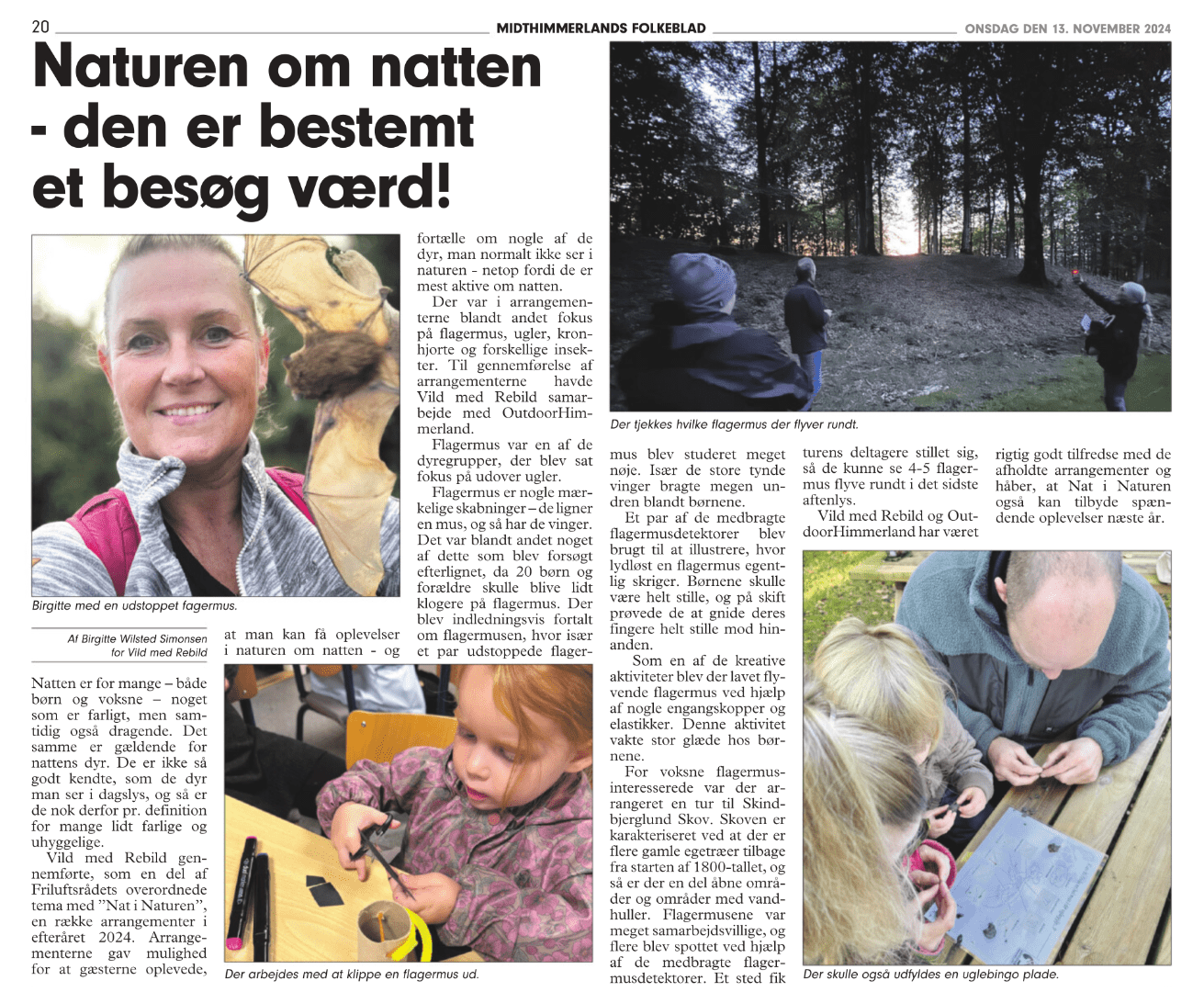 Artikel om Nat i Naturen i Midthimmerlands Folkeblad 13. nov. 2024
