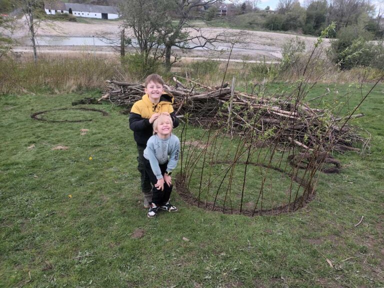 Pilehytter i skolehaverne ved Karensminde